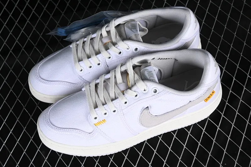 All categories Air Jordan Jordan series basketball shoes Air Jordan 1 Low Y version Uion LA x Air Jordan AJ1 KO Low joint white and gray low-top retro basketball shoes DO8912-101